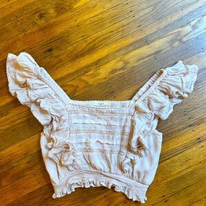 Small Pink Ruffled Crop Top